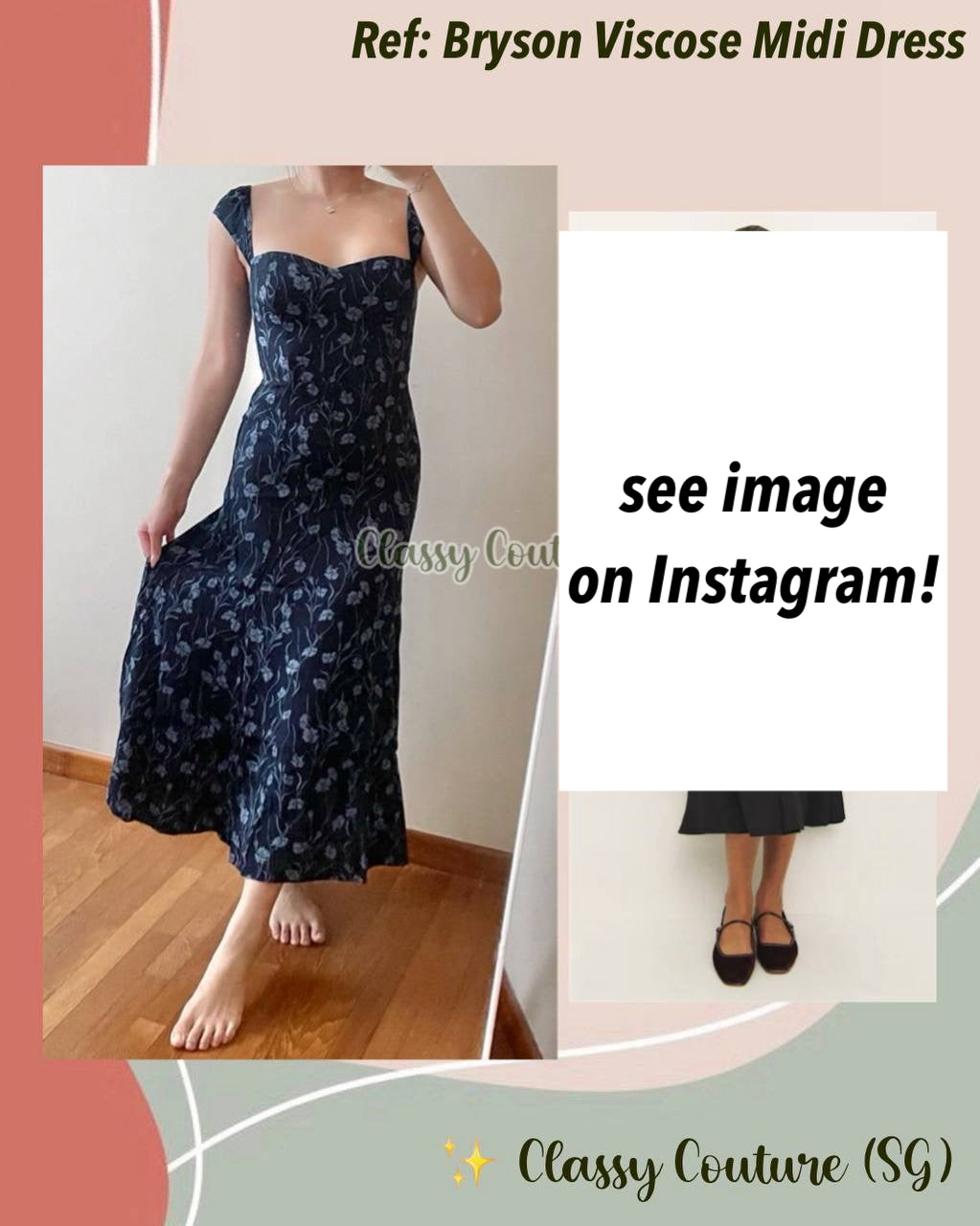 Ref Bryson Viscose Midi Dress