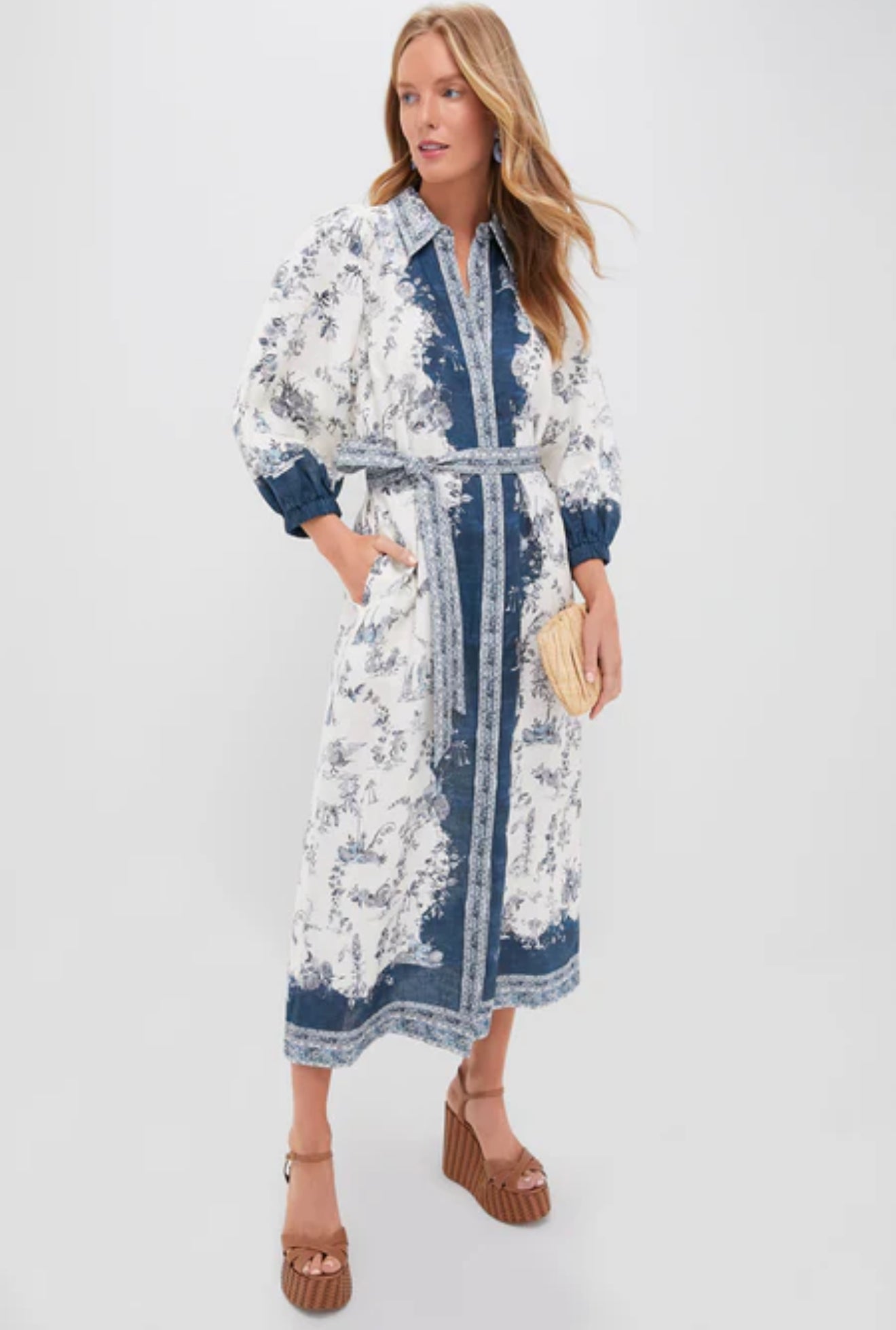 ALM Casa Linen Shirtdress Midi Dress
