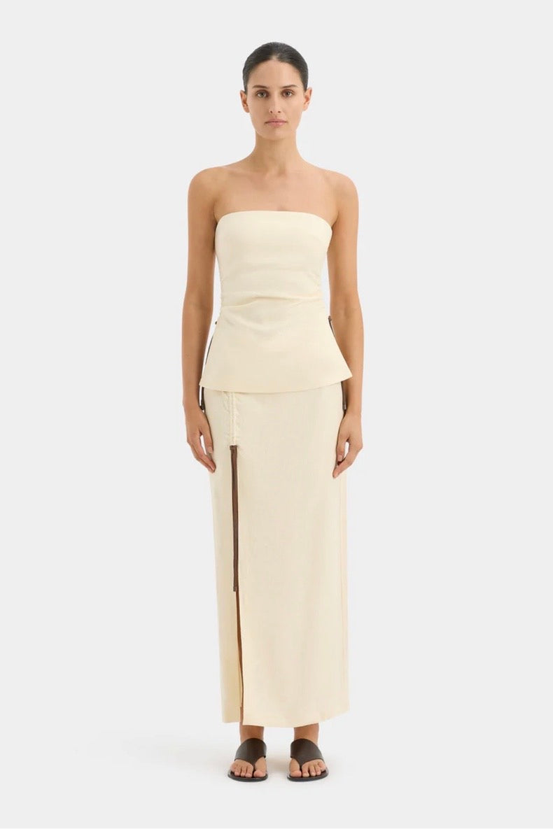 STL Josefina Linen Bodice Top | Corded Midi Skirt | Set