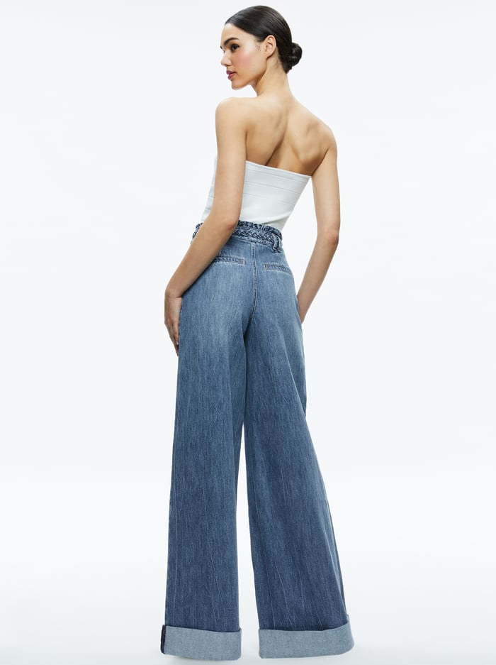 AO Harriet Wide Leg High Rise Paperbag Jeans