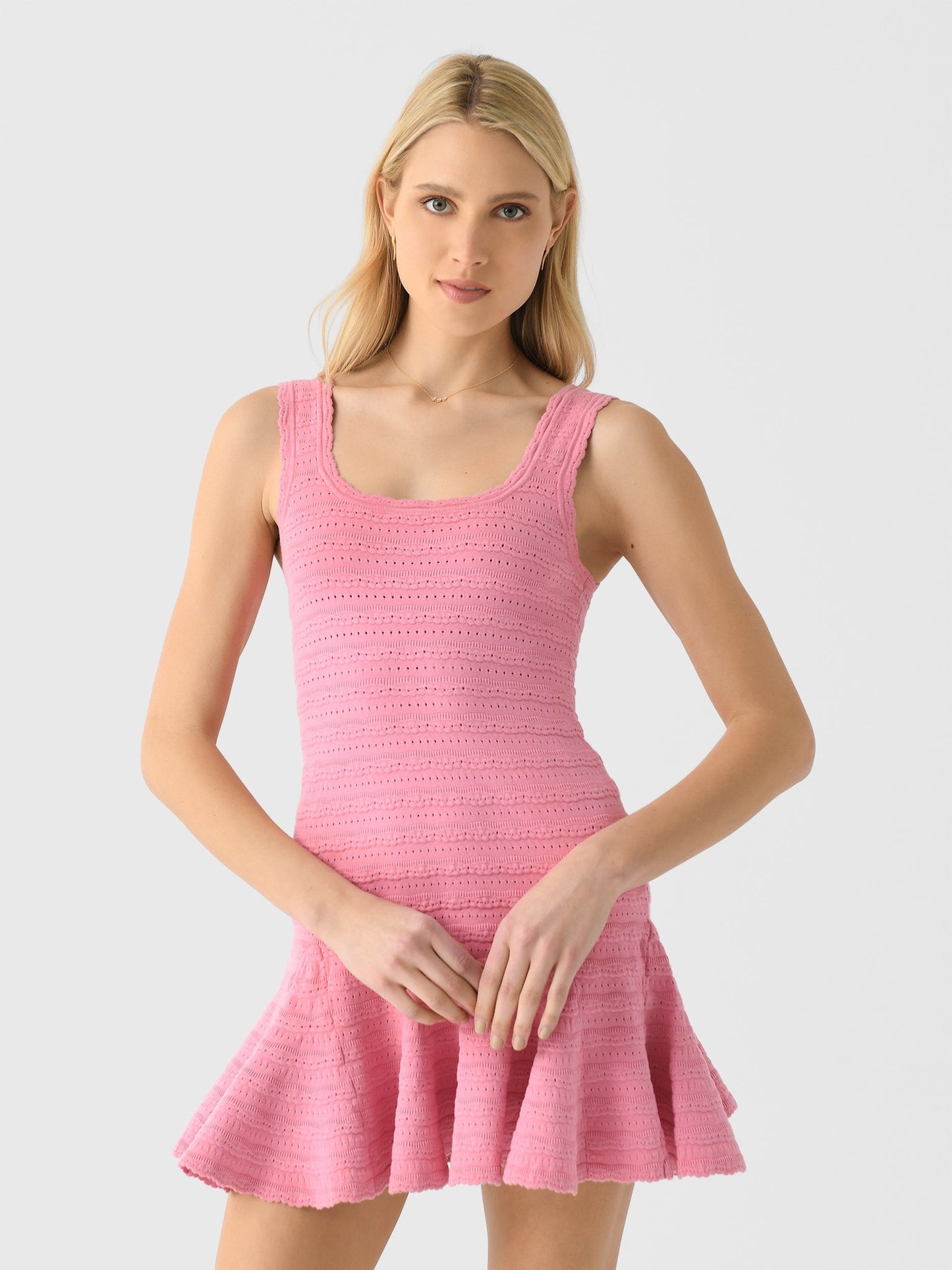 LSF Maryanne Poinetelle Knit Mini Dress in Sunset Pink