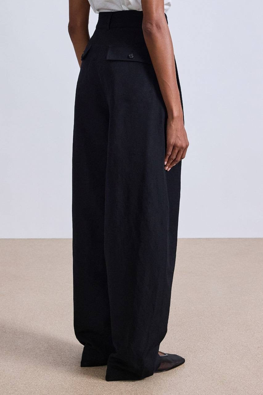 AA Mirabelle Wool-Linen High Waist Trousers Pants