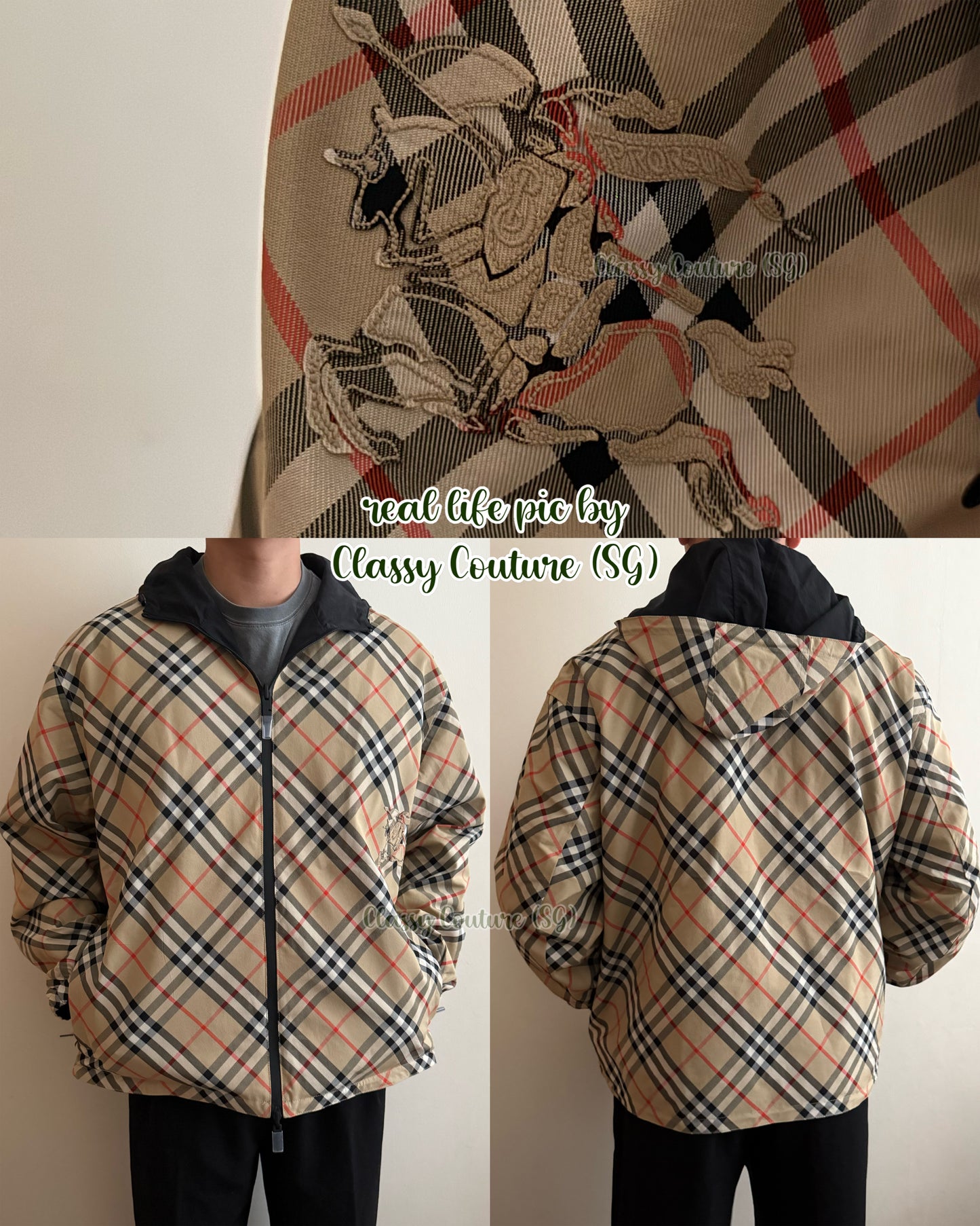 BBR Men's Reversible Check Hooded Jacket