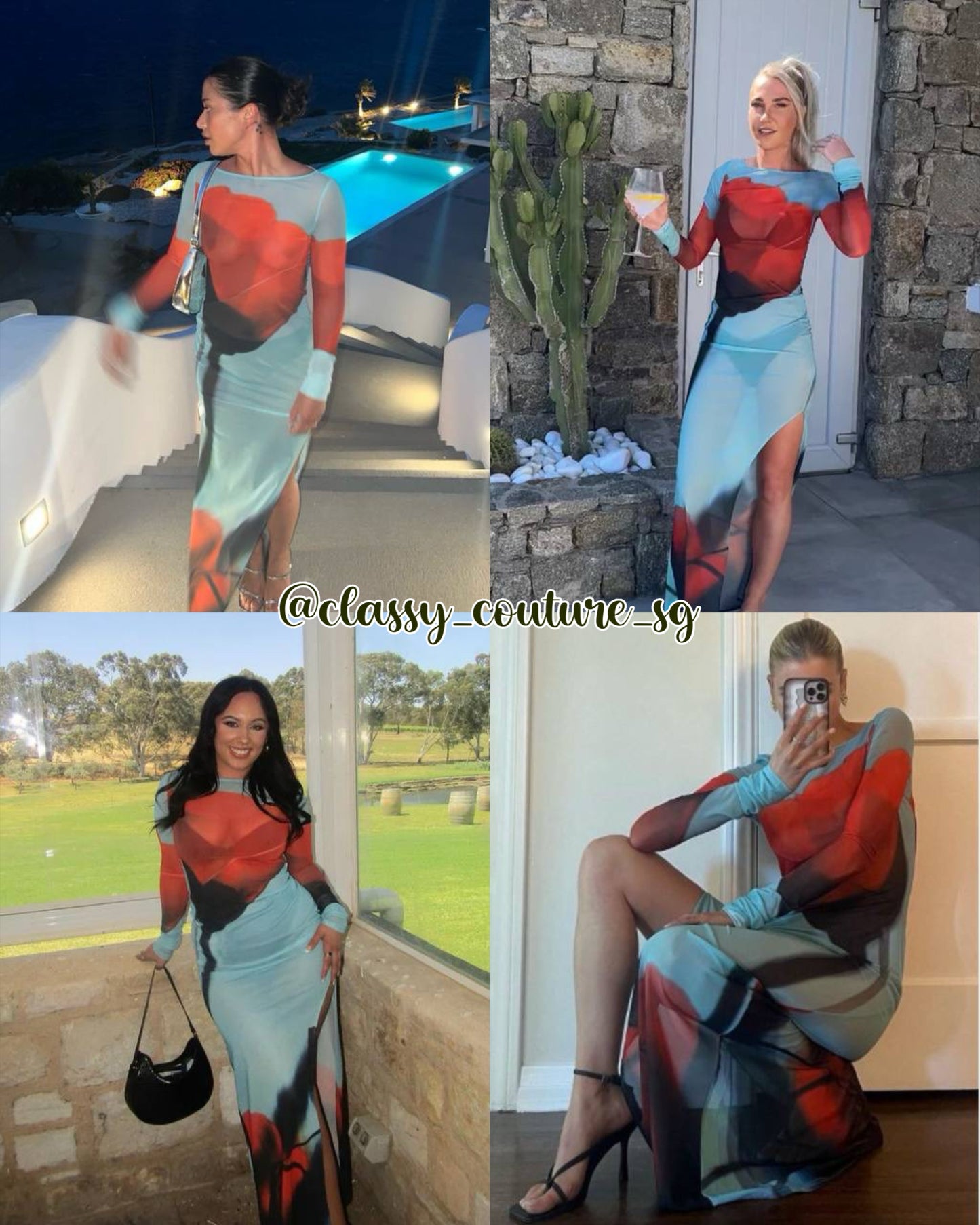 RB Santino Tulip Sheer Maxi Dress