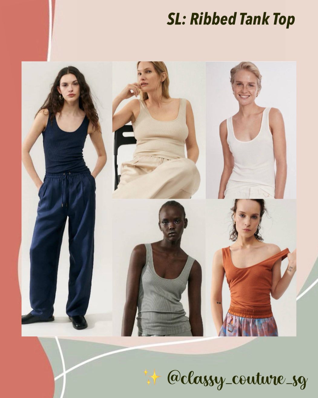 SL Ribbed Tank Top Silk Rib