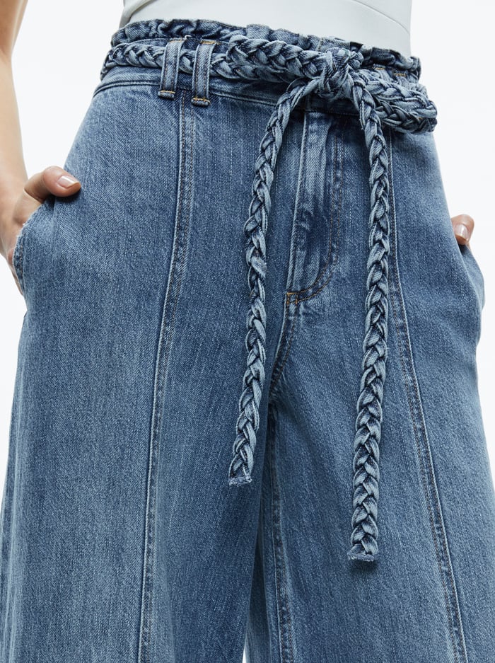 AO Harriet Wide Leg High Rise Paperbag Jeans
