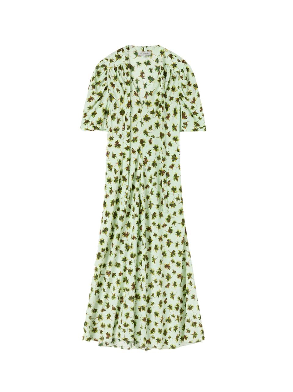 LM Daphne Silk Tie Neck Midi Maxi Dress