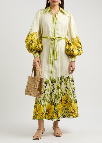 ALM Gisela Linen Shirtdress Maxi Dress