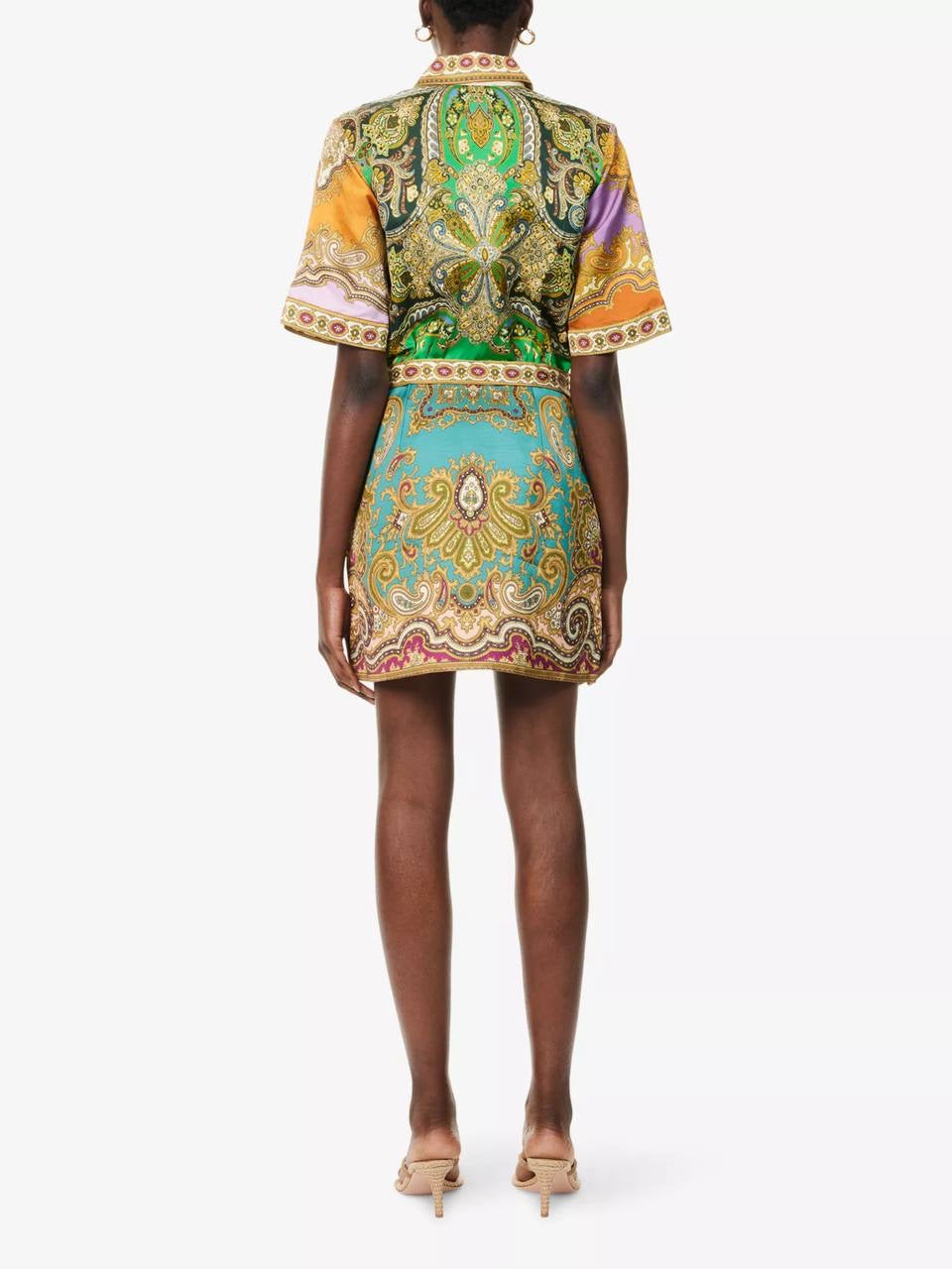 ALM Clemenza Spliced Linen-Viscose Mini Dress