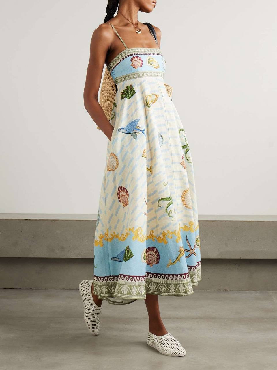 ALM Bath House Linen Midi Dress Sundress