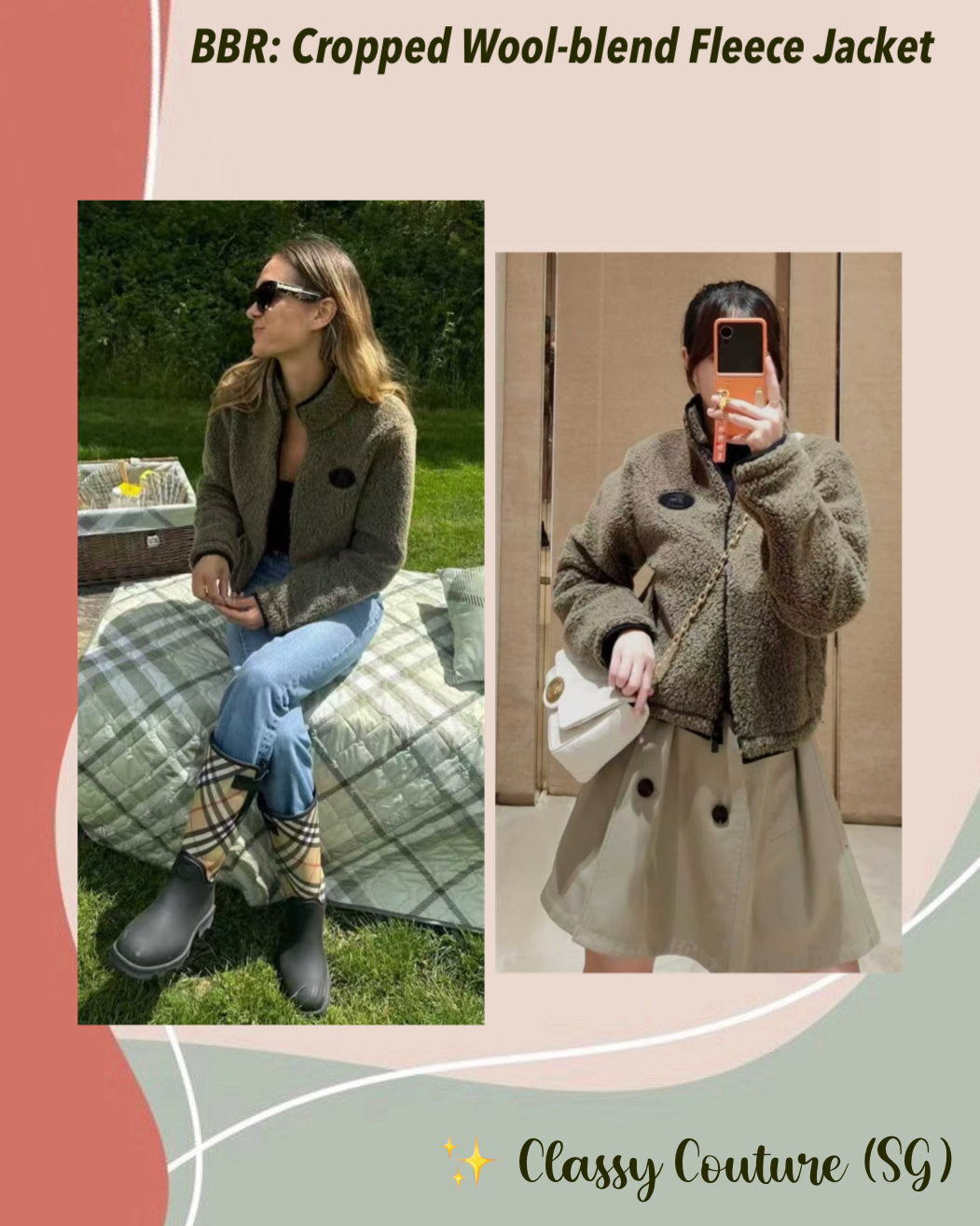 BBR Cropped Wool-Blend Fleece Jacket