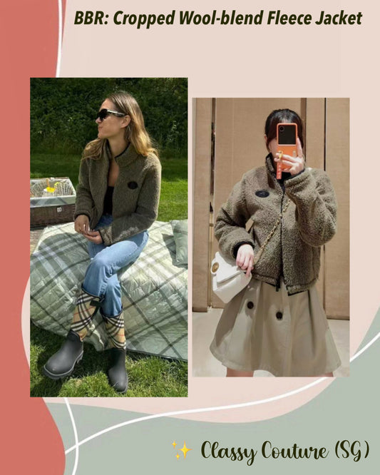 BBR Cropped Wool-Blend Fleece Jacket