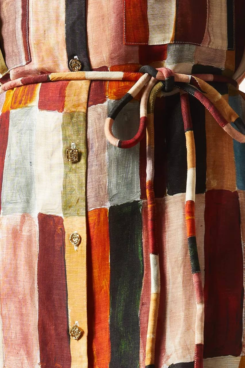 ALM Marjorelle Linen-silk Blend Shirtdress Midi Dress