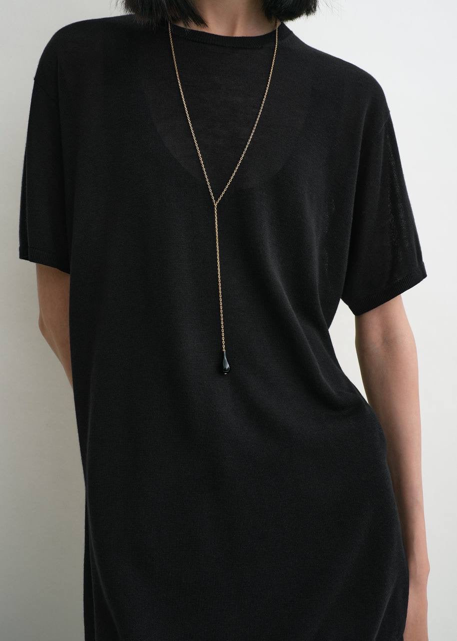 TOT Lyocell-Cashmere Oversized Tee Knit Long Shirt