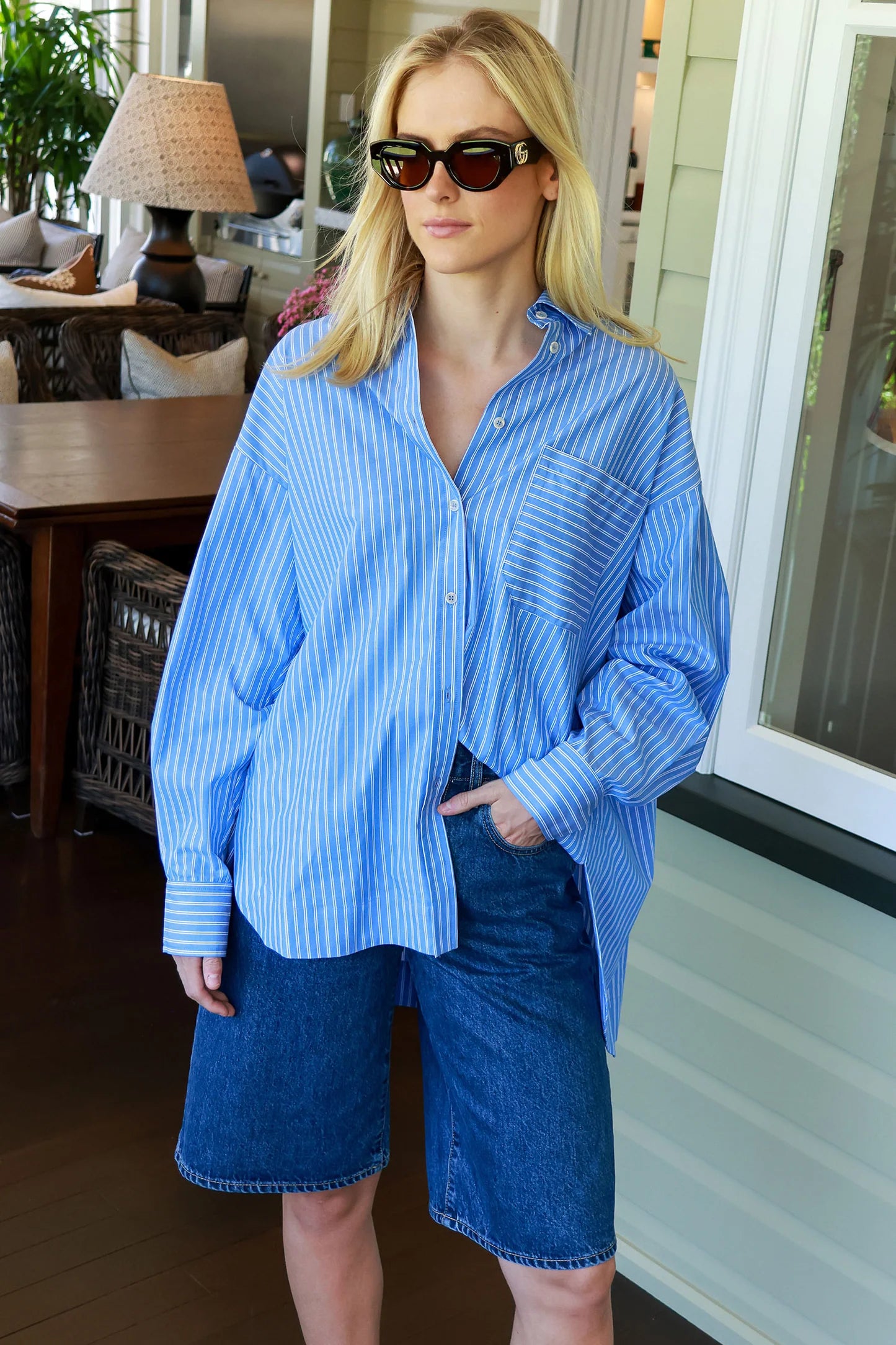 AA Aldea Oversized Cotton Button Down Shirt