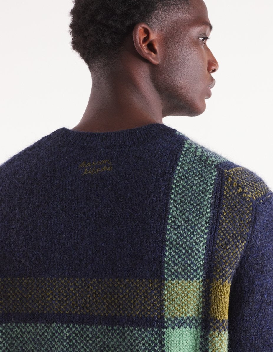 MK Men’s Graphic Check Wool-Blend Pullover Sweater | Cardigan