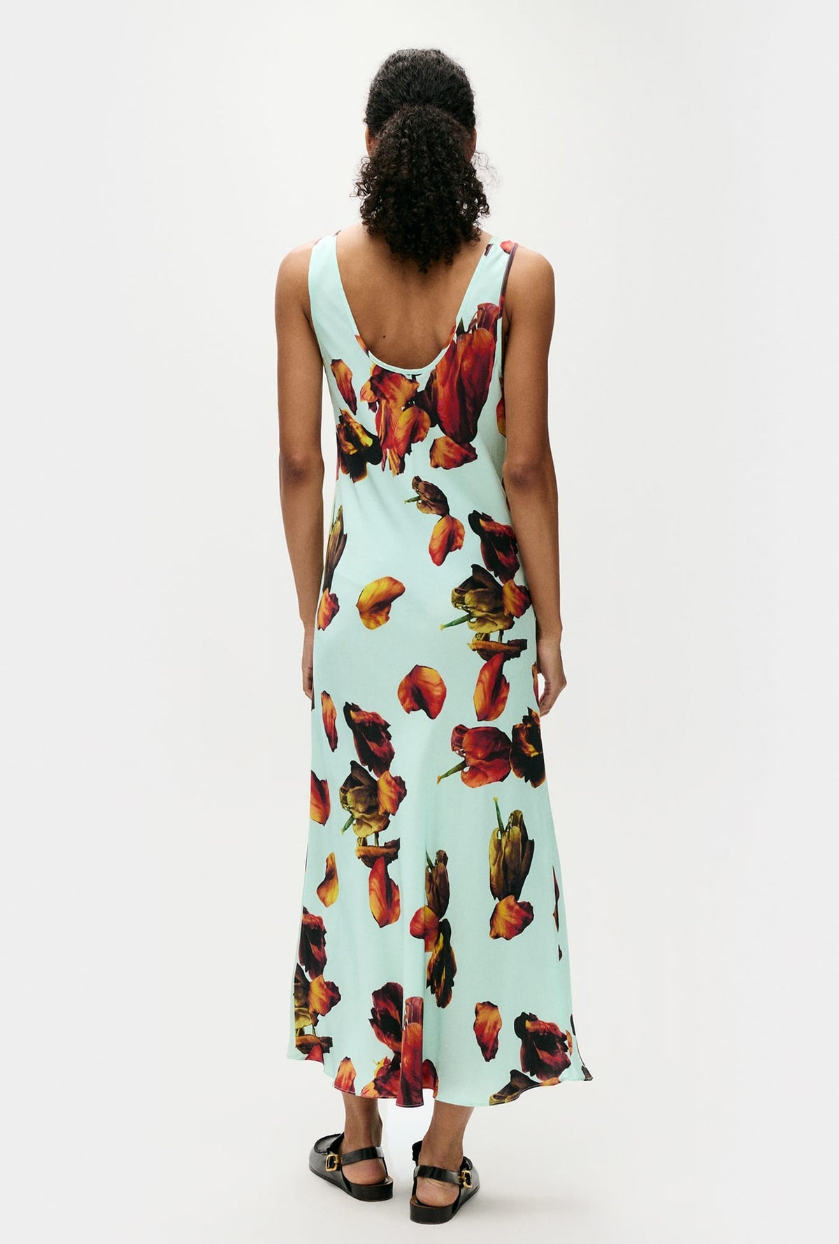 SL Scoop Neck Silk Midi Dress: Aster | Phosphate | Bespoke White | Tulipa Dew | Tulipa Black