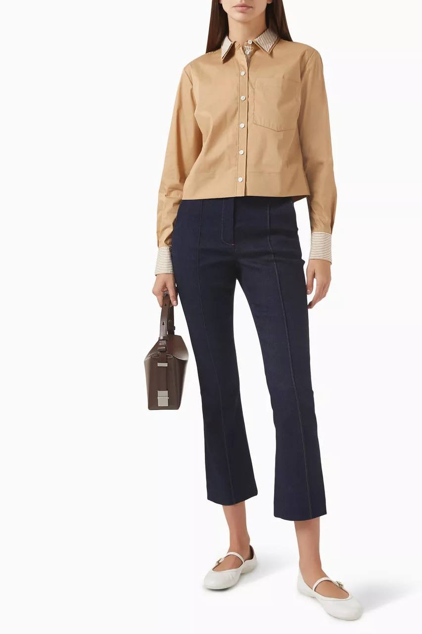 VB Maia Cotton-Blend Double Collar Top