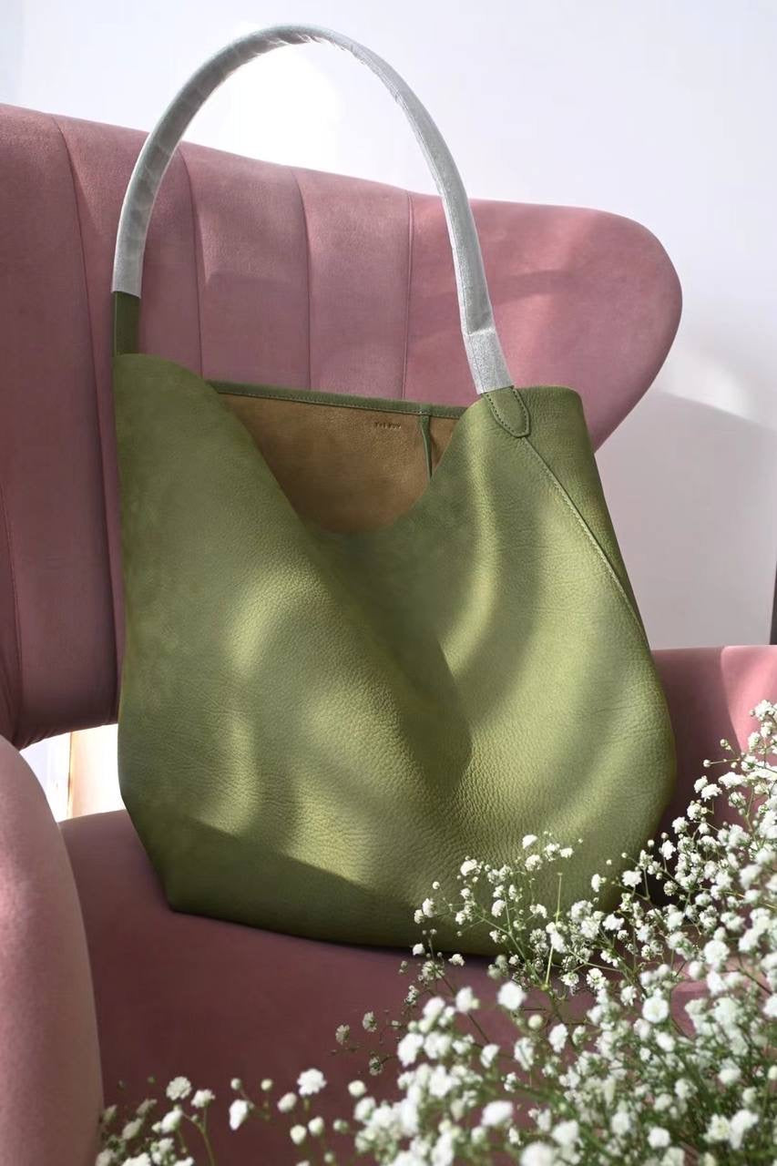 TR N/S Park Tote Bag in Green Nubuck