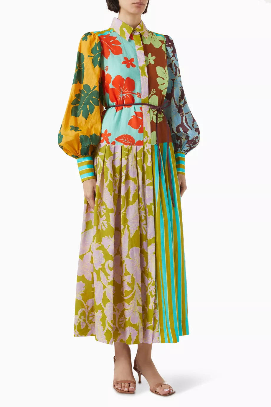 ALM Poppy Spliced Midi Dress Shirtdress