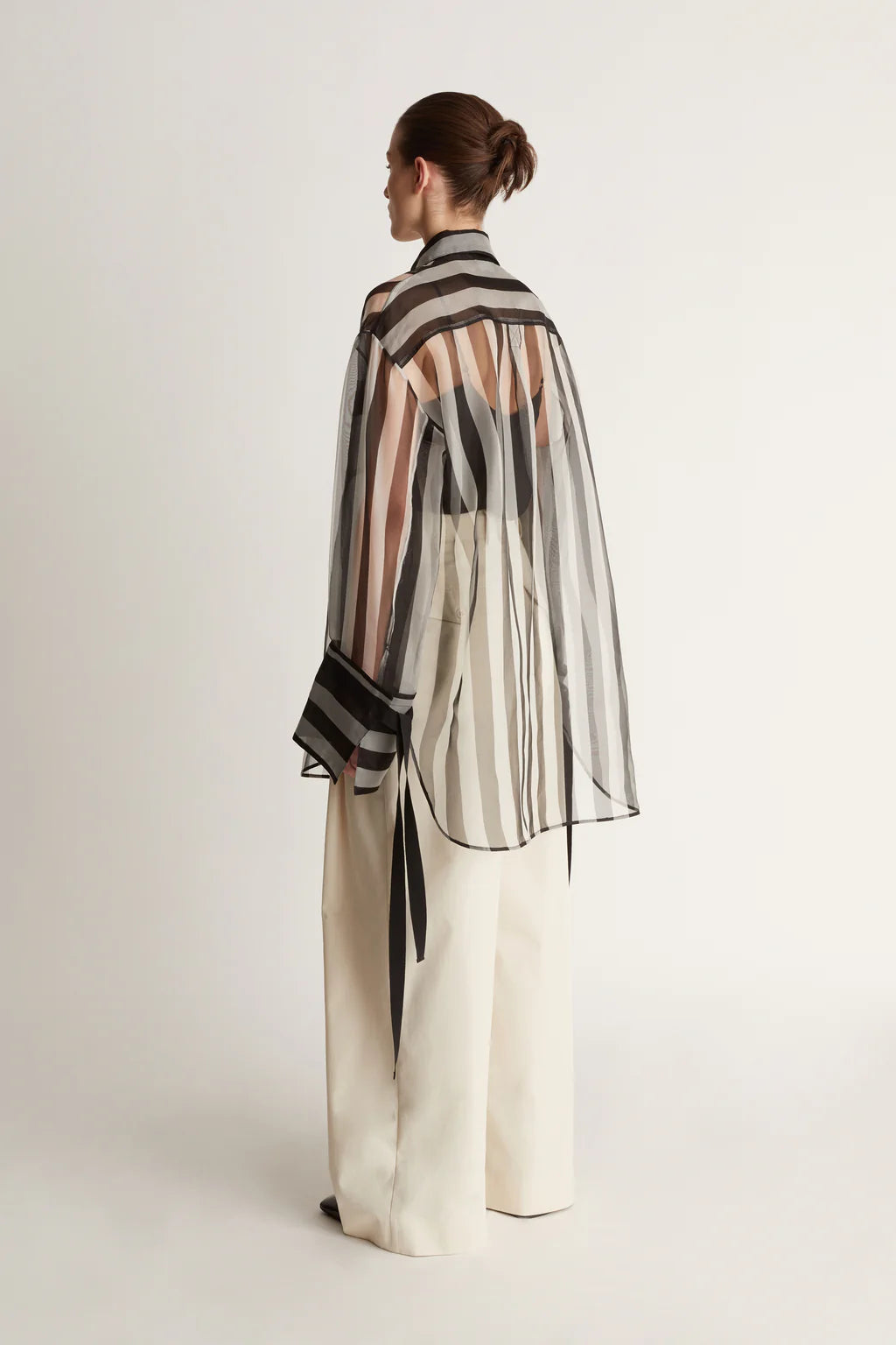 LM Marlow Silk Sheer Shirt | Apron Midi Dress