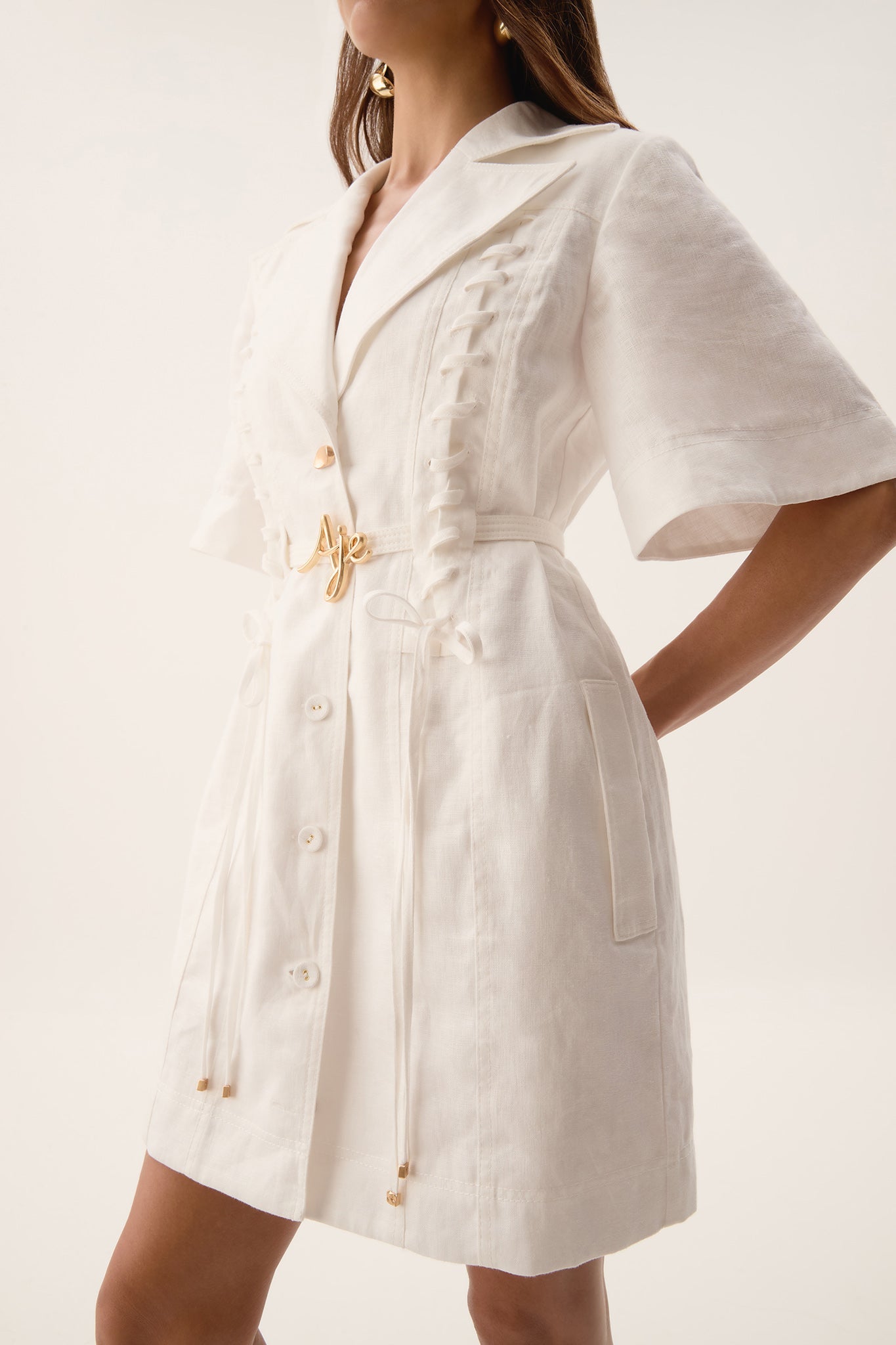 AJ Morgan & Ana Linen-Blend Mini Dress