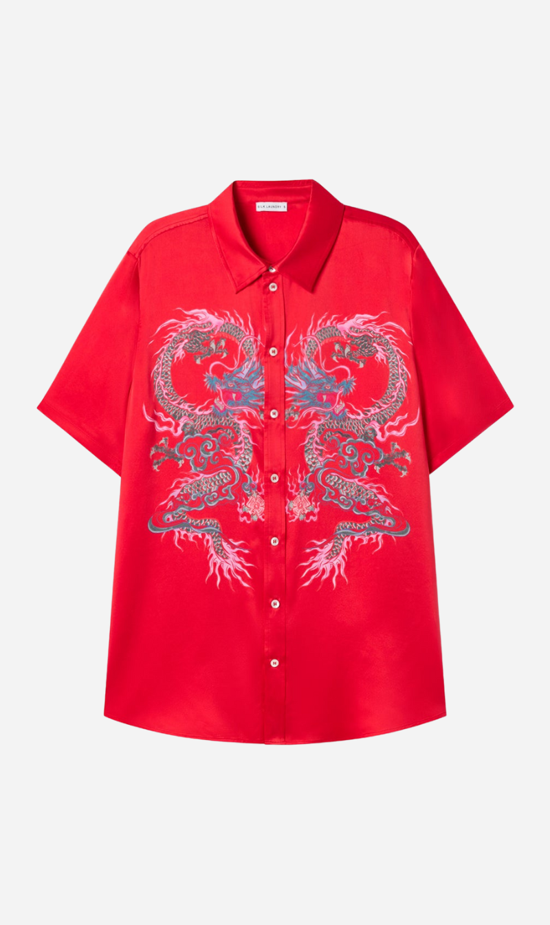SL Year of the Dragon: Short Sleeve Boyfriend Shirt | Bias Cut Pants | Set