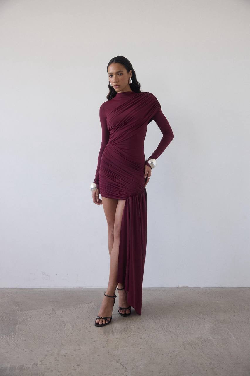 DLV Ravel Long Sleeve Spandex-Jersey Mini Dress