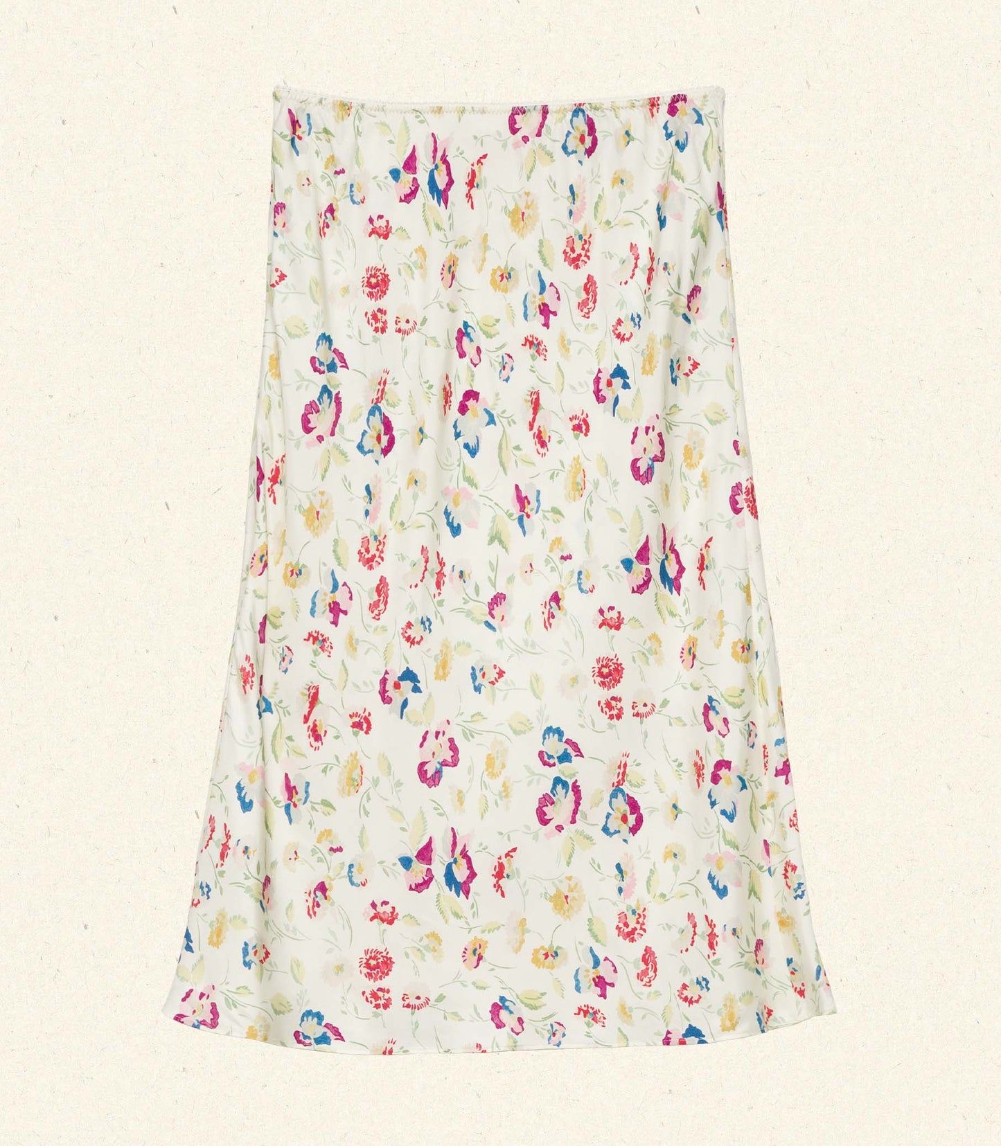 DN Elowette Silk-Viscose Midi Skirt in Windswept Blooms