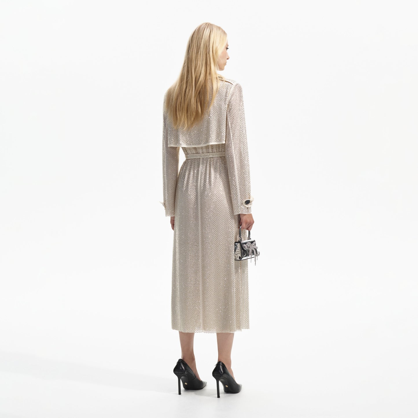 SP Cream Rhinestone Trench Coat