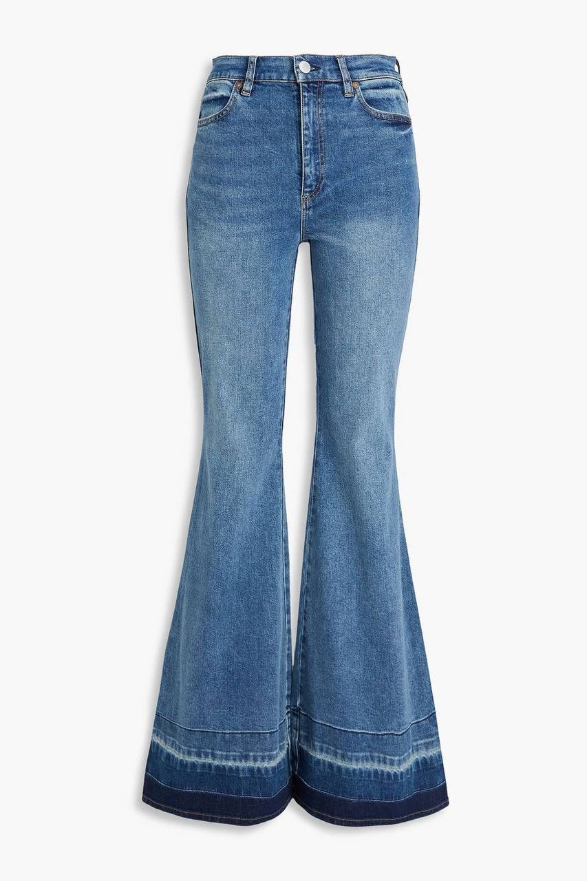 AO Roseline Bell High-Rise Flared Stretch-cotton Denim Jeans