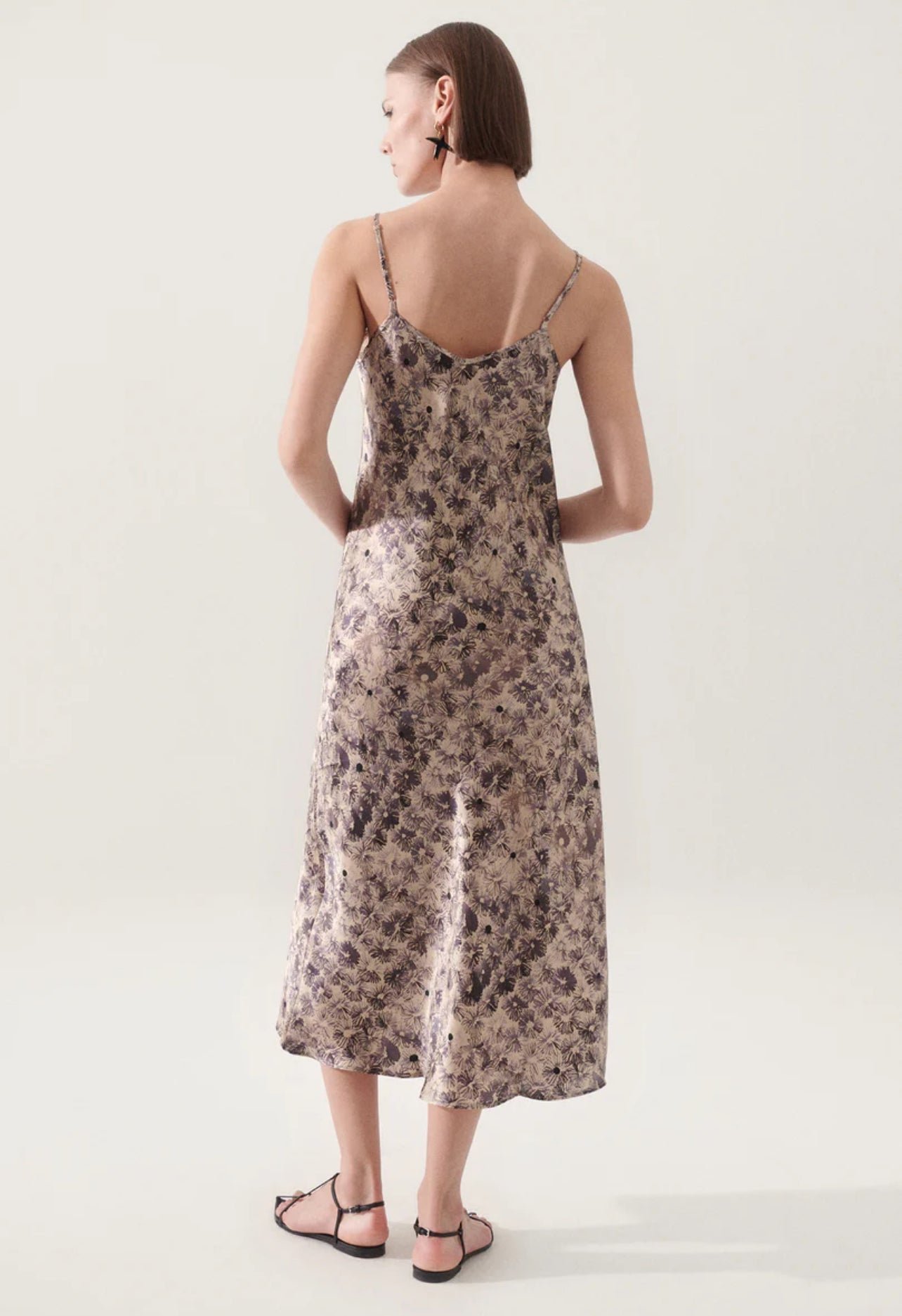 SL 90s Silk Slip Midi Dress Florals: Hazelnut Lost Flower | Aster | Black Tulips