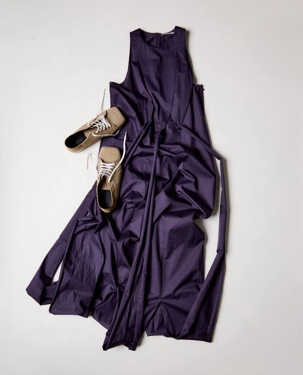 TB Eco Poplin Halter Paneled Midi Dress