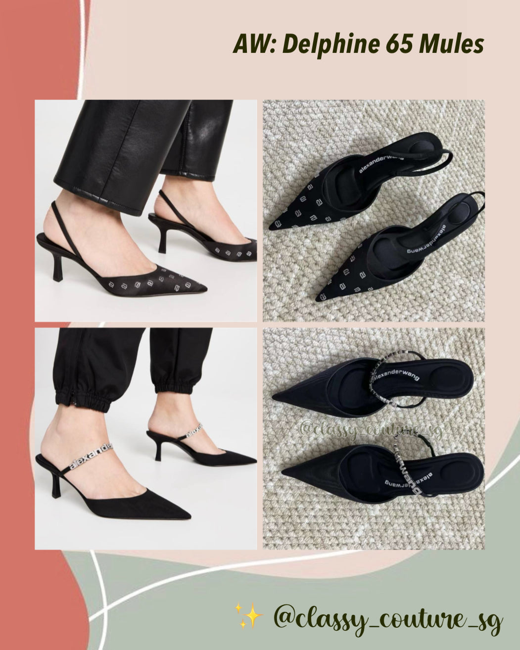 AW Delphine 65 Logo Strap | Slingback Mules Heels