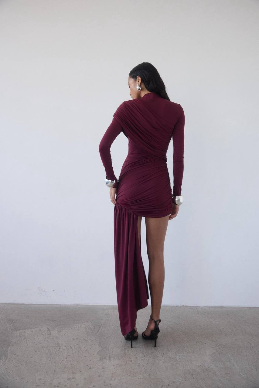 DLV Ravel Long Sleeve Spandex-Jersey Mini Dress
