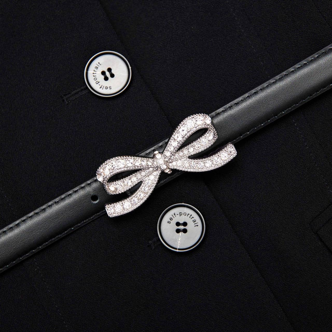 SP Black Crepe Tailored Top