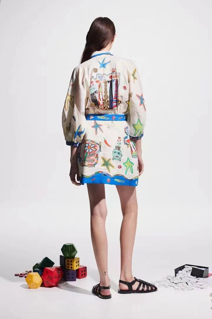 ALM Players Linen Mini Dress