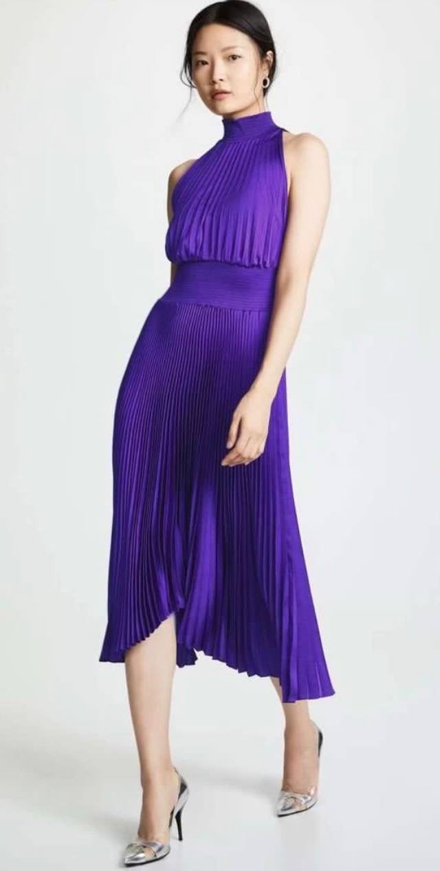 SALE! ALC Renzo Pleated Halter Midi Dress