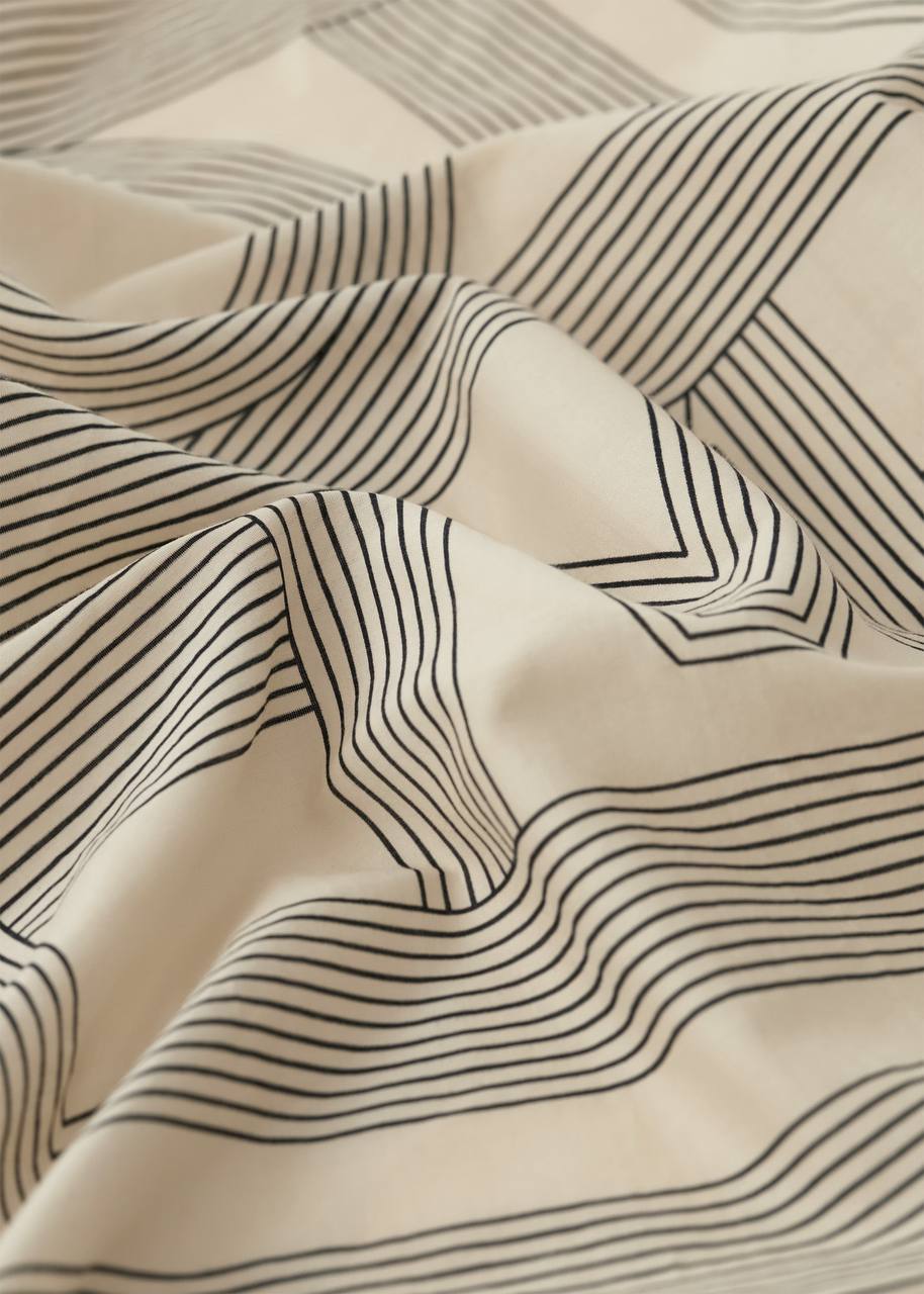 Tot Monogram Stripe Print Cotton-Silk Scarf 57*57cm