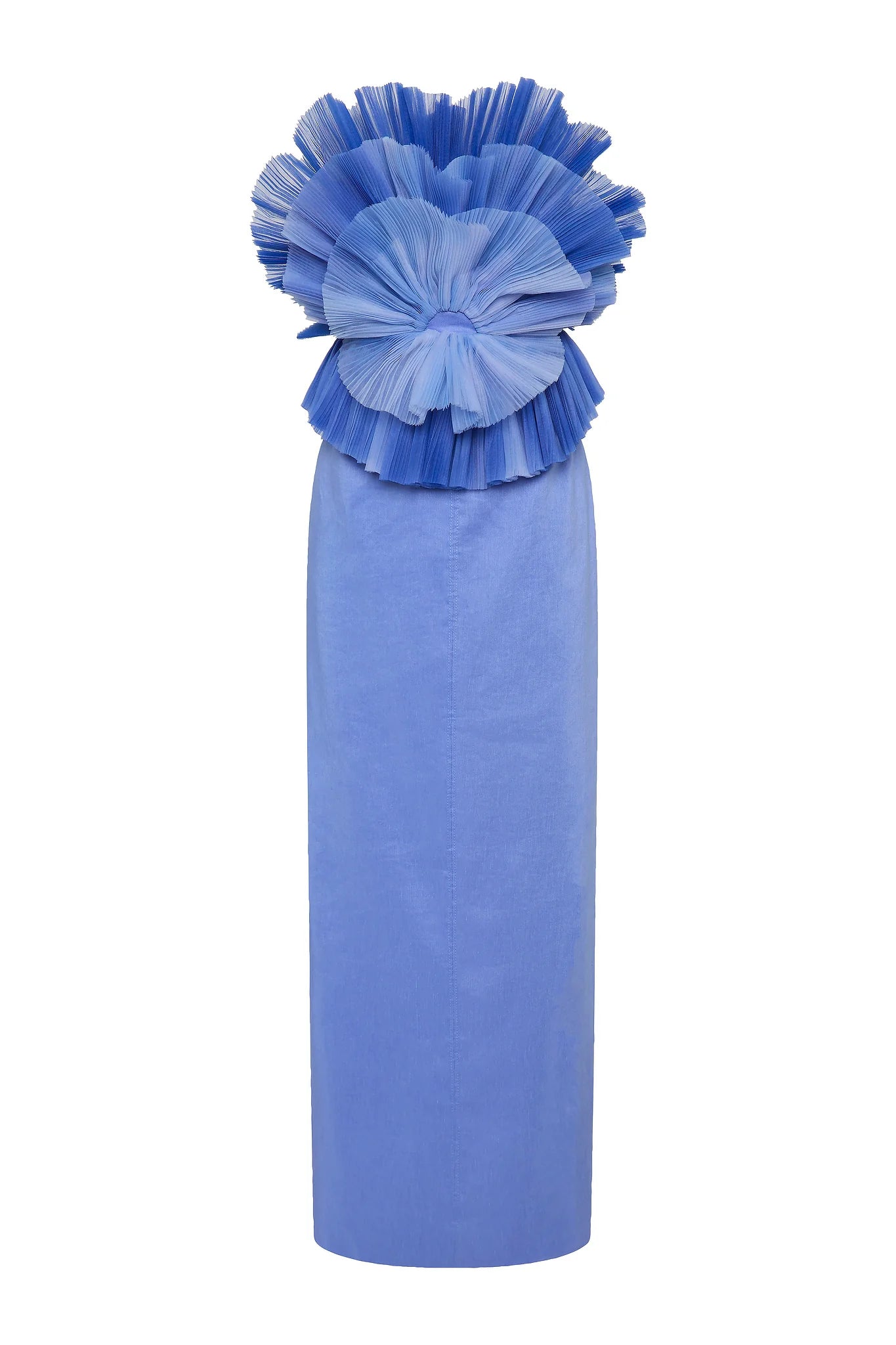 AJ Kira Strapless Linen-Viscose Midi Dress
