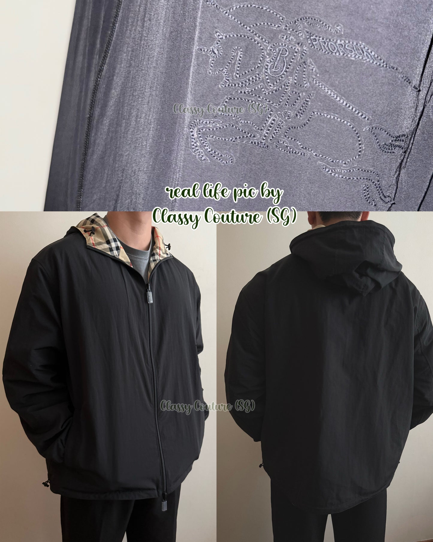BBR Men's Reversible Check Hooded Jacket