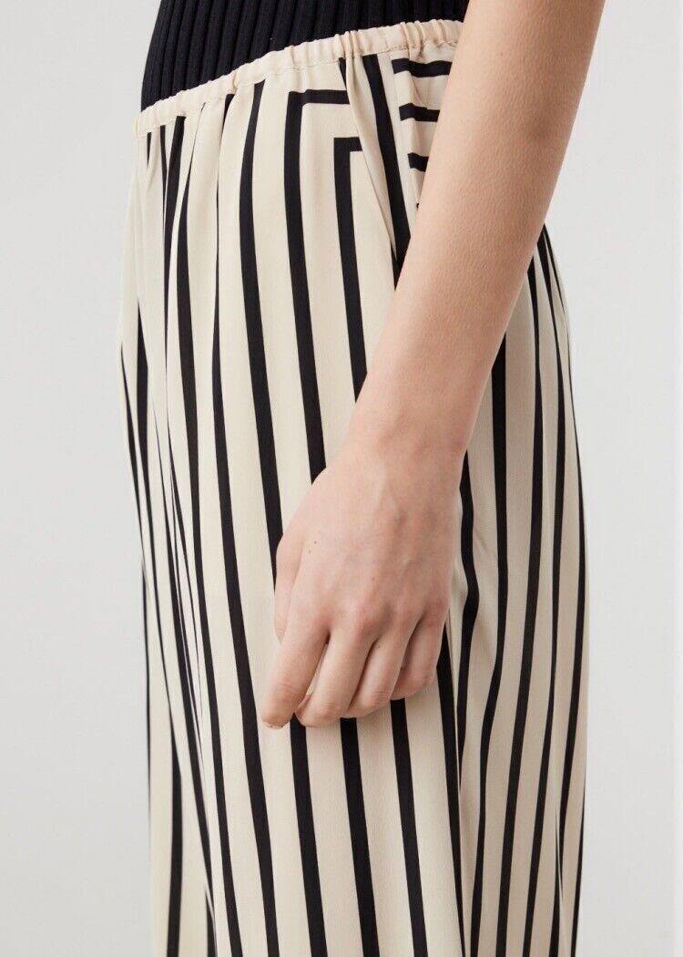 SALE! Tot Monogram Striped Silk Slacks Pants