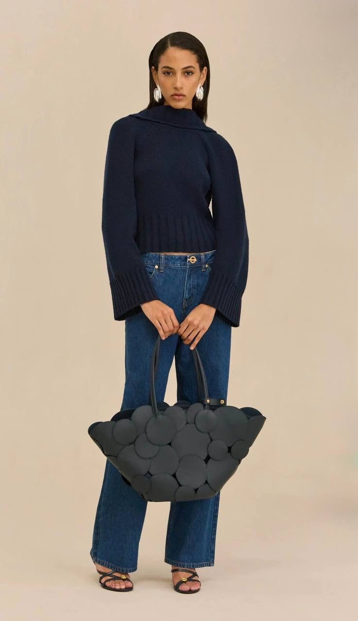CG Milika Merino Wool-Cotton Cowl Back Sweater