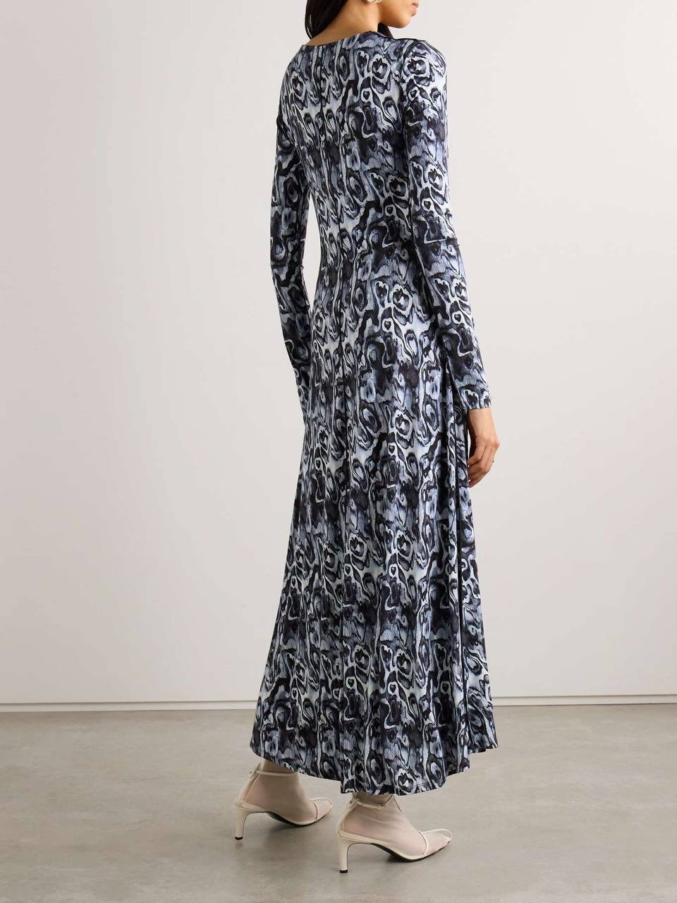 PS Atlas Long Sleeved Print Rayon Jersey Maxi Dress