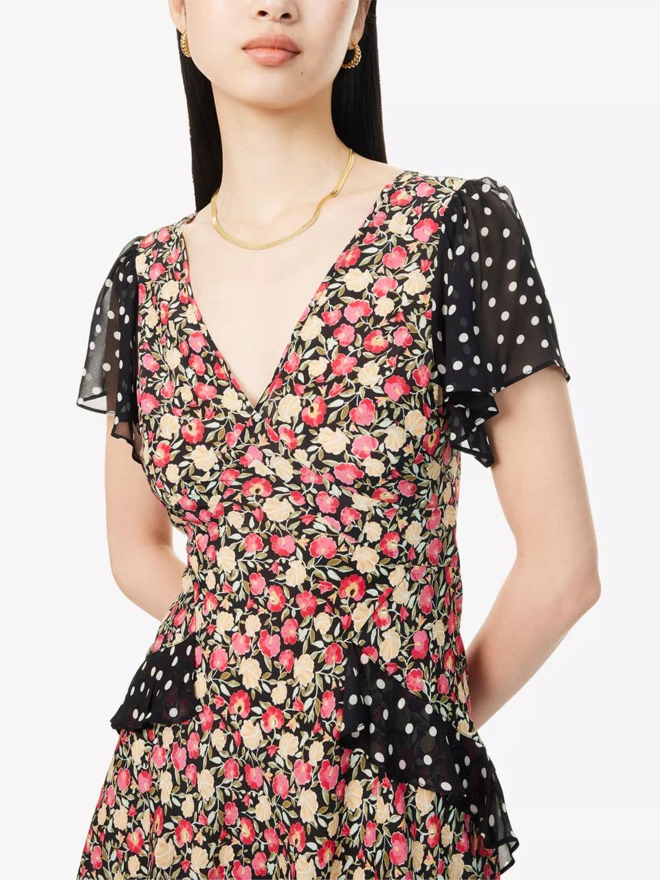 RX Sutton Flutter Sleeve Silk Mini Dress