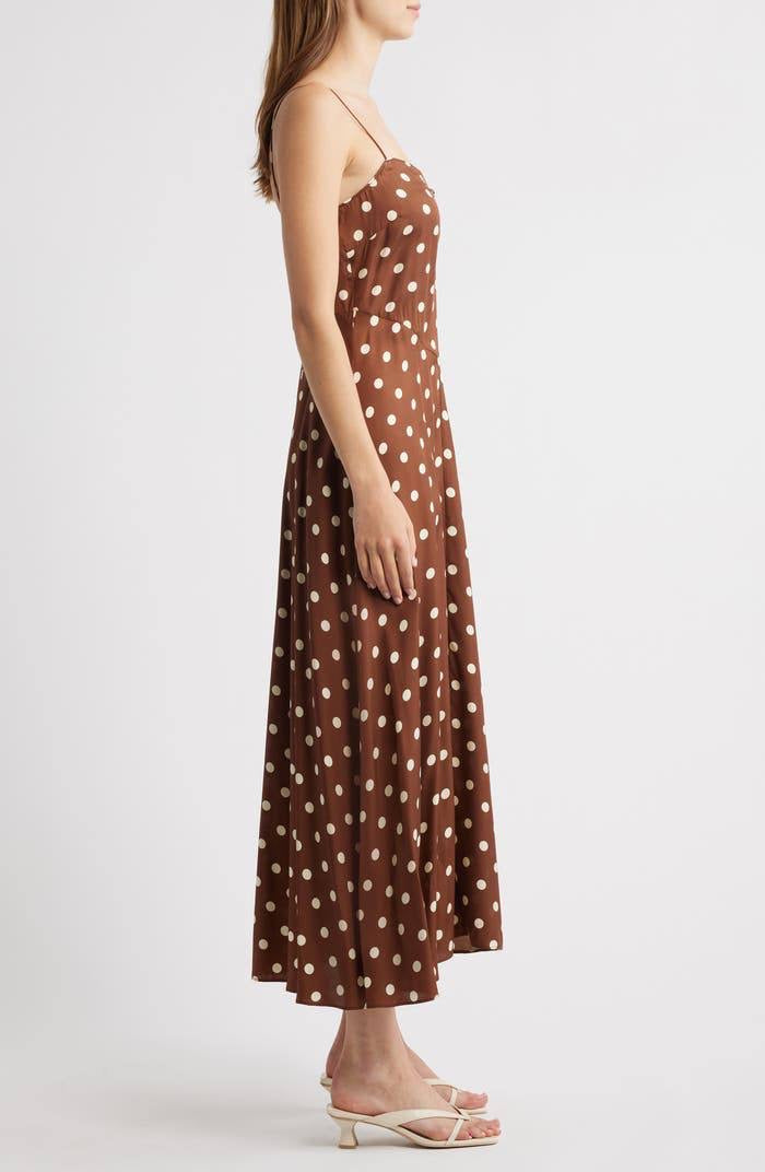 DN Lorraine Silk-Viscose Polka Dot Midi Dress