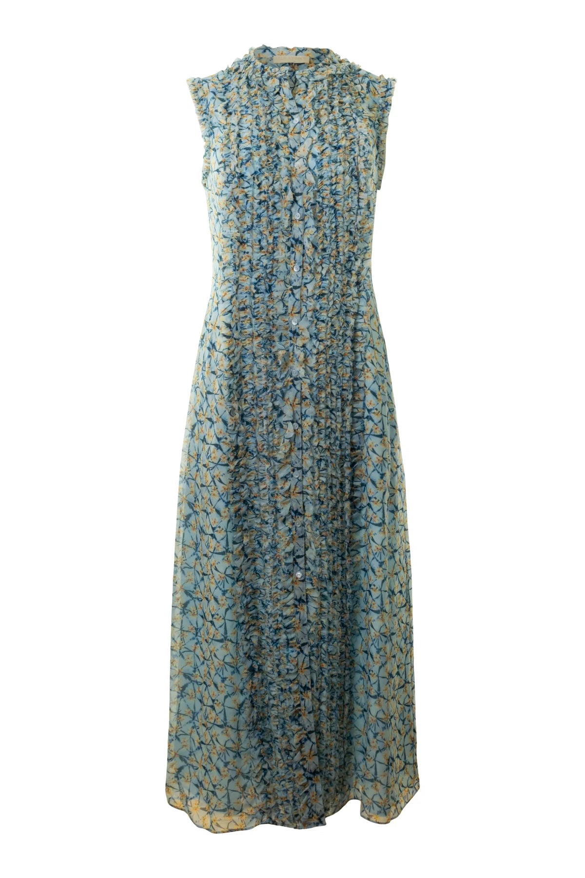 UJ Claudine Ruffled Silk Midi Dress