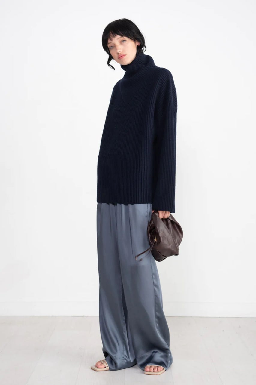 TOT Wrapped Neck Wool Knit Sweater