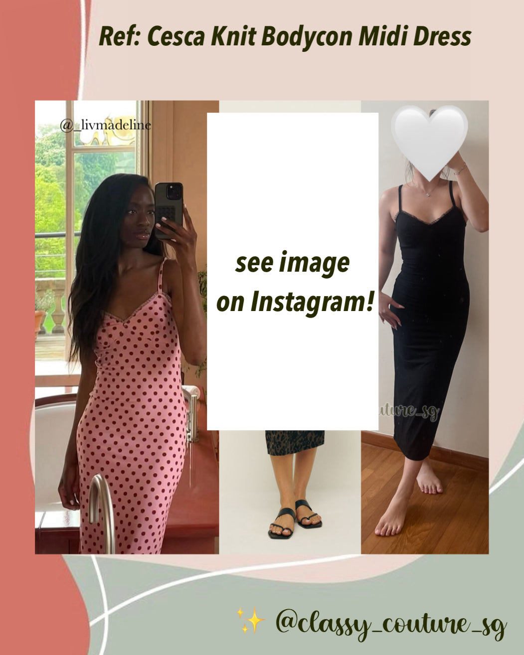 Ref Cesca Knit Bodycon Midi Dress Lyocell-Spandex Ref Cesca Knit Bodycon Midi Dress Lyocell-Spandex