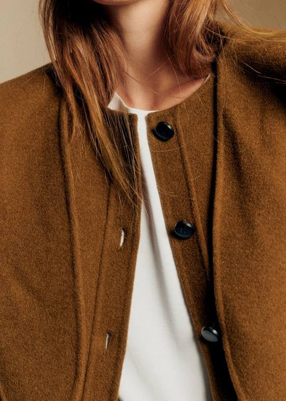 SZ Paxton Wool Cardigan Jacket with Removable Scarf Hood